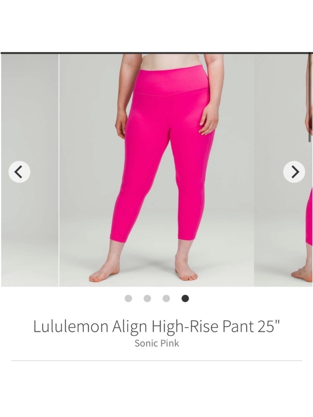 Lululemon Align High Rise Pants 25" Sonic Pink Sz 4